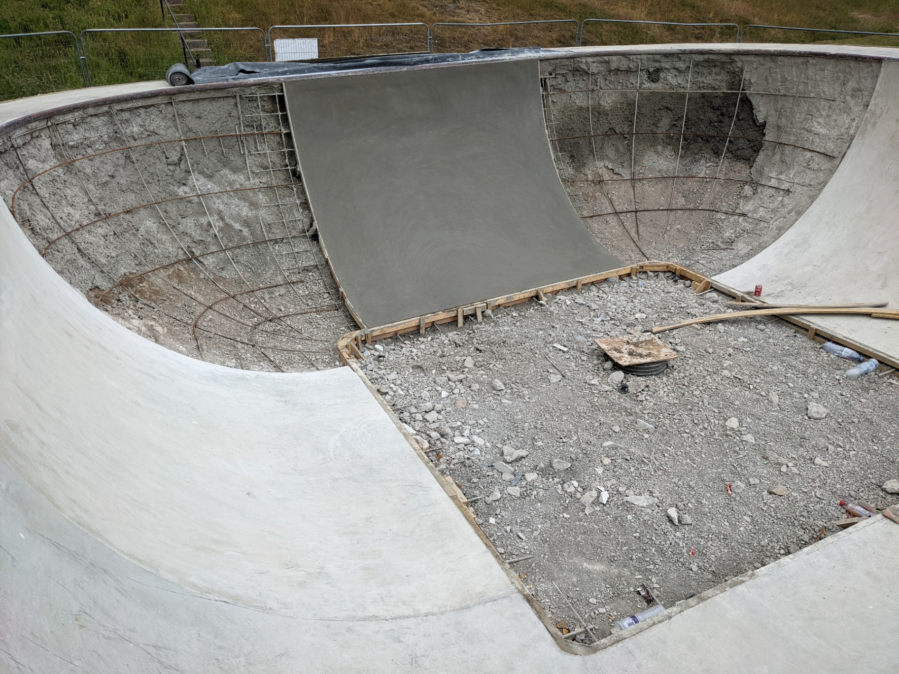 First concrete pour of the bowl wall at Banchory Skatepark